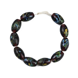 Случайный цвет Непрозрачные бусины лэмпворк ручной работы, овальные, случайный цвет, 19~21x12~13 мм, отверстие : 2~3 мм