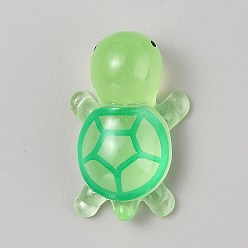 Бледно-Зеленый Светящиеся кабошоны из прозрачной смолы, светится в темноте, черепаха, бледно-зеленый, 33.5x21x13.5~14 мм