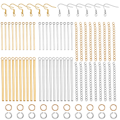 (52) Непрозрачная лаванда Вертикальная полоса серьги-капли набор для самостоятельного изготовления, включает 304 подвески из нержавеющей стали, концевые цепочки, кольца для прыжков и крючки для серег, разноцветные, кулон: 24 шт. в коробке