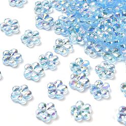Небесно-голубой Прозрачные акриловые бусины, слива, AB Цвет покрытия, голубой, 13.5x14.5x4.5 мм, отверстие : 1.8 мм, Около 1111 шт / 500 г