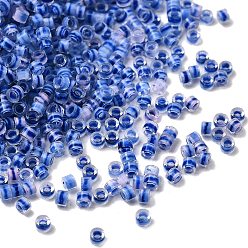 Королевский синий Цилиндрические стеклянные бусины, прозрачные цвета внутри, королевский синий, 2.5x1.8 мм, отверстие : 2 мм, Около 2700 шт / 450 г
