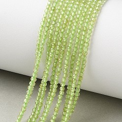 Перидот Природный перидот бисер нитей, граненые, круглые, 2~2.5 мм, отверстие : 0.5 мм, около 195 шт / нитка, 15.35'' (39 см)