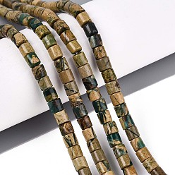 Природный Драгоценный Камень Нити бусин из натурального камня вердит, колонка, 4~4.5x4.5~5 мм, отверстие : 1 мм, около 88~91 шт / нитка, 15.16~15.35'' (38.5~39 см)