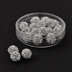 Crystal Grade A Rhinestone Pave Disco Ball Beads, for Unisex Jewelry Making, Round, Crystal, PP9(1.5.~1.6mm), 8mm, Hole: 1mm