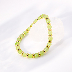 Природный Драгоценный Камень Браслеты из натуральных круглых бусин из драгоценных камней для женщин, внутренний диаметр: 2-3/8 дюйм (6 см) ~ 2-3/4 дюйм (7 см)