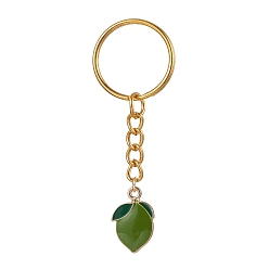 Лимон Брелок с подвеской из сплава эмали, с железными разрезными брелоками, лимон, 7.2 см