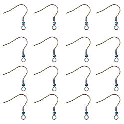 Rainbow Color 201 Stainless Steel Earring Hooks, Ear Wire, with Loop, Rainbow Color, 20mm, Hole: 2mm, Pin: 0.7mm
