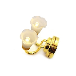 Золотистый Миниатюрные украшения из сплава и пластика для настольной лампы, встроенный аккумулятор, аксессуары для домашнего кукольного домика с микро-ландшафтом, притворяясь опорными украшениями, золотые, 14x19x28 мм