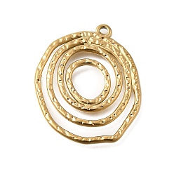 Плоский Круглый Вакуумное покрытие pvd 201 подвески из нержавеющей стали, реальный 18 k позолоченный, плоско-круглые, 28x23.5x2 мм, отверстие : 1.2 мм