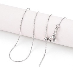 Платина Ожерелья из латунной цепочки «бостон», регулируемые слайдерные ожерелья для женщин, платина, 19.69~19.88 дюйм (50~50.5 см)