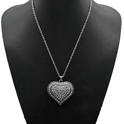 Сердце Модные унисекс ожерелья из сплава со стразами, сердце