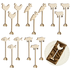 Mixed Shapes 15Pcs 5 Styles Wood Menu Selection Sign, for Wedding, Restaurant, Birthday Party Decorations, Mixed Shapes, 100x38~45x5mm, 3pcs/style