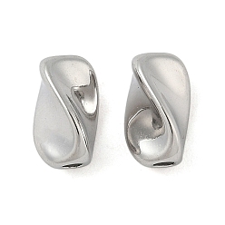 Нержавеющая Сталь Цвет 304 из нержавеющей стали бусы, твист, цвет нержавеющей стали, 10x5.5x5.5 мм, отверстие : 1.8 мм