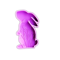 Фуксин Силиконовые формы, формы для литья смолы, для уф-смолы, эпоксидная смола, кролик, фуксиново-красные, 125x75x22.5 мм