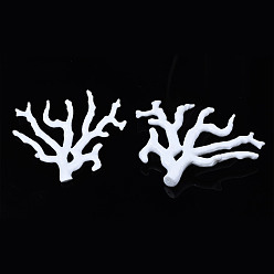 Белый Непрозрачные акриловые подвески, половину отверстия, коралловый, белые, 90x105x14~17 мм, отверстие : 0.9 мм