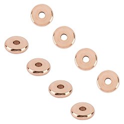 Rose Gold PVD Vacuum Plating 304 Stainless Steel Spacer Beads, Donut, Rose Gold, 10x2.5mm, Hole: 3mm, 30pcs/box