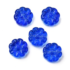 Синий Стеклянные бусины, цветок, синие, 13.5x5.5 мм, отверстие : 1 мм