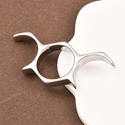 Нержавеющая Сталь Цвет 304 палец кольца из нержавеющей стали, шестиугольник, цвет нержавеющей стали, 55x23.5 мм, внутренний диаметр: 18 мм