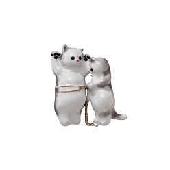 Серый Портновские эмалевые булавки в форме кошки, броши из цинкового сплава для рюкзака, серые, 35x31 мм