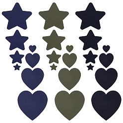 (52) Непрозрачная лаванда Компьютеризированная вышивка тканью утюжок на / шить на заплатках, аксессуары для костюма, звезда и сердца, разноцветные, 19.5~80x20~81x0.3 мм