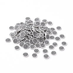 Black Handmade Polymer Clay Cabochons, Flat Round with Vortex, Black, 5~5.5x0.8mm, about 76923pcs/1000g