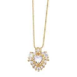 Cœur Collier avec pendentif, cœur, 17.72 pouce (45 cm), pendentif: 18x15 mm