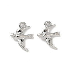 Платина Подвески из сплава , глотать прелести, без свинца и без кадмия, стойки покрытие, платина, 14.5x11.5x3 мм, отверстие : 1.2 мм