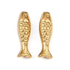 Настоящее золото 18K 304 из нержавеющей стали бусы, рыба, ионное покрытие (ip), реальный 18 k позолоченный, 17.5x5.5x5 мм, отверстие : 0.7 мм