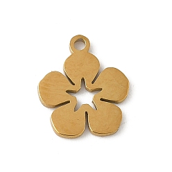 Золотой 304 прелести нержавеющей стали, цветок, золотые, 12x10.5x1 мм, отверстие : 1.2 мм