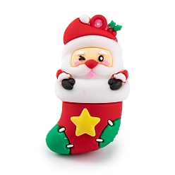 Christmas Socking Пластиковые подвески из пвх, Новогодняя тема, рождественские носки, 50x26x20 мм, отверстие : 3 мм