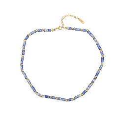 Royal Blue Natural Dyed Jade Beaded Necklaces for Women, Royal Blue, 14.96 inch(38cm)