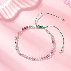 Флюорит Браслеты из натурального флюорита и гальванически покрытого немагнитного синтетического гематита с круглыми бусинами, плетеные из бусин, для женщин., внутренний диаметр: 1.93 ~3.39 дюйм (4.9~8.6 см)