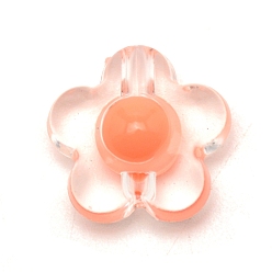Tomato Transparent Resin Beads, Flower, Tomato, 17x17.4x9.5mm, Hole: 2.7mm