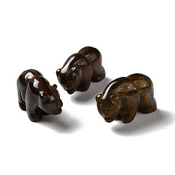 Тигровый глаз Натуральный тигровый глаз украшение дисплея, медведь, 39~41x16~18x24~30 мм