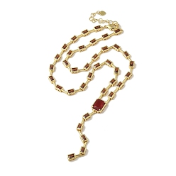 (123L) Белый крем непрозрачный блеск Ожерелья из латуни с микропаве и цирконием, без кадмия и без свинца, долговечный, реальный 18 k позолоченный, прямоугольные, огнеупорный кирпич, 16.30 дюйм (414 мм)