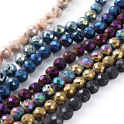 (52) Непрозрачная лаванда Гальваническое покрытие природные друзы геодез кварц хрустальные бусы пряди, граненые, круглые, класса AB, разноцветные, 9.5~10 мм, отверстие : 1.2 мм, около 21 шт / нитка, 7.8 дюйм (20 см)