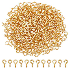 Золотой 304 скоба из нержавеющей стали, за половину пробурено бисера, золотые, 8x4x1 мм, отверстие : 2 мм, 400 шт / комплект