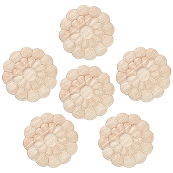 Папайя Оранжевый 6шт. резные деревянные цветочные аппликации, неокрашенная накладка мебель украшения дома, papayawhip, 101x99x6 мм