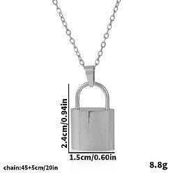 Серебро 304 подвески-замки из нержавеющей стали для женщин, серебряные, 17.72 дюйм (45 см)
