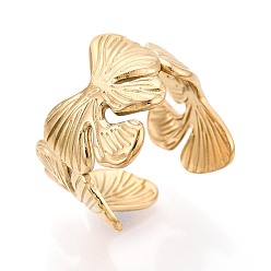 Настоящее золото 18K Ионное покрытие (IP) 304 манжеты из нержавеющей стали с открытыми кольцами для женщин, бантом, реальный 18 k позолоченный, 17 мм, внутренний диаметр: 18 мм