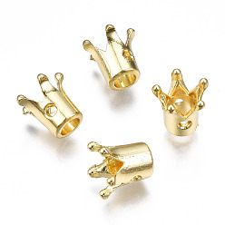 Light Gold Gestell Legierung Perlen, cadmiumfrei und bleifrei, Krone, Licht Gold, 9.5x10x9.5 mm, Bohrung: 1.4 mm