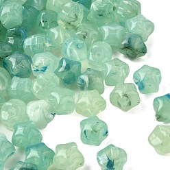Бледно-Зеленый Прозрачные акриловые бусины, звезда, два тона, бледно-зеленый, 11x13x10.5 мм, отверстие : 1.6 мм, Около 595 шт / 500 г