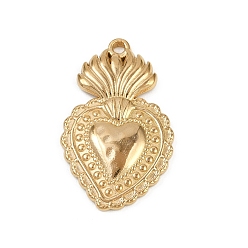 Золотой 304 подвески из нержавеющей стали, очарование священного сердца, золотые, 27x17x2.5 мм, отверстие : 1.6 мм