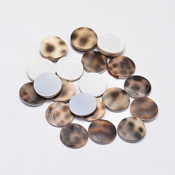 Brun Saddle Plats cabochons shell rondes, selle marron, 13x2~3mm