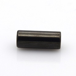 Gunmetal 304 Stainless Steel Smooth Surface Magnetic Clasps with Glue-in Ends Fit 5mm Cords, Column, Gunmetal, 17x7mm