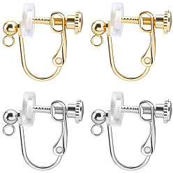 (52) Непрозрачная лаванда 20 шт. 2 цвета 316 клипсы из нержавеющей стали, 20Силиконовый зажим на подушечках сережек, разноцветные, 16x13x5 мм, отверстие : 1.5 мм, 10 шт / цвет