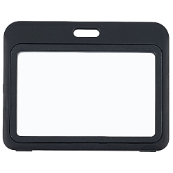 Черный Акриловые держатели визитных карточек, прямоугольные, чёрные, 80x102x5.5 мм, отверстие : 5x15.5 мм