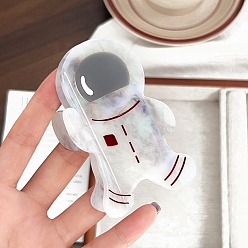 Белый Заколки для волос с когтями из ацетата целлюлозы (смола), космонавт, аксессуары для волос для женщин и девочек, белые, 83x52 мм