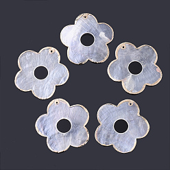 Прозрачный Кулон с позолотой, цветок, прозрачные, 46x46x1 мм, отверстие : 1.4 мм