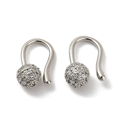 Platinum Rack Plating Brass Micro Pave Cubic Zirconia Dangle Earring, Cadmium Free & Lead Free, Long-Lasting Plated, Platinum, 17.5x7.5mm